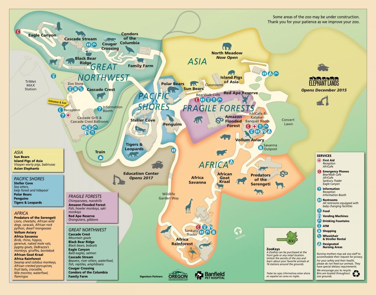 карта зоопарка Орегона