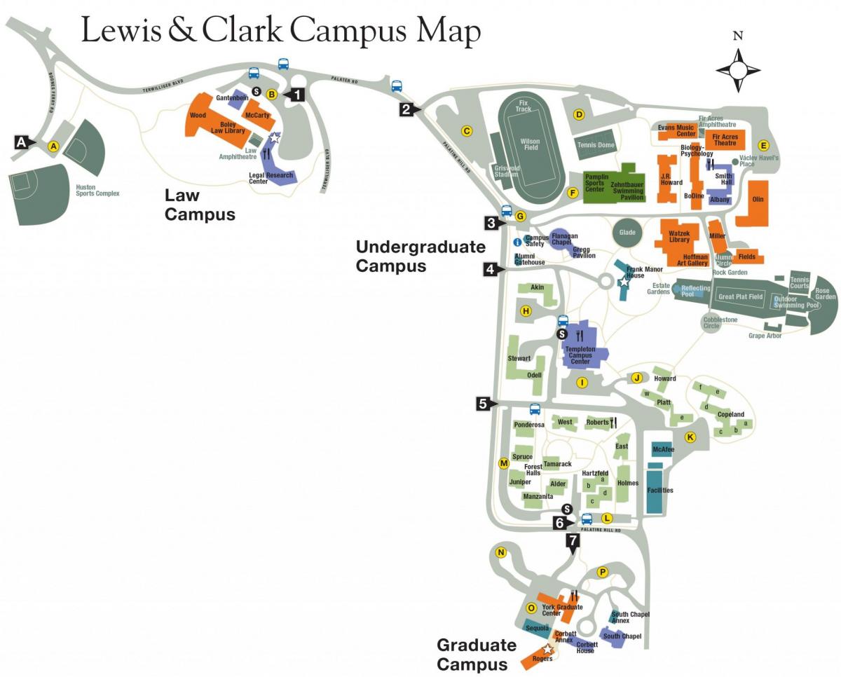 карта колледжа Льюиса и Кларка