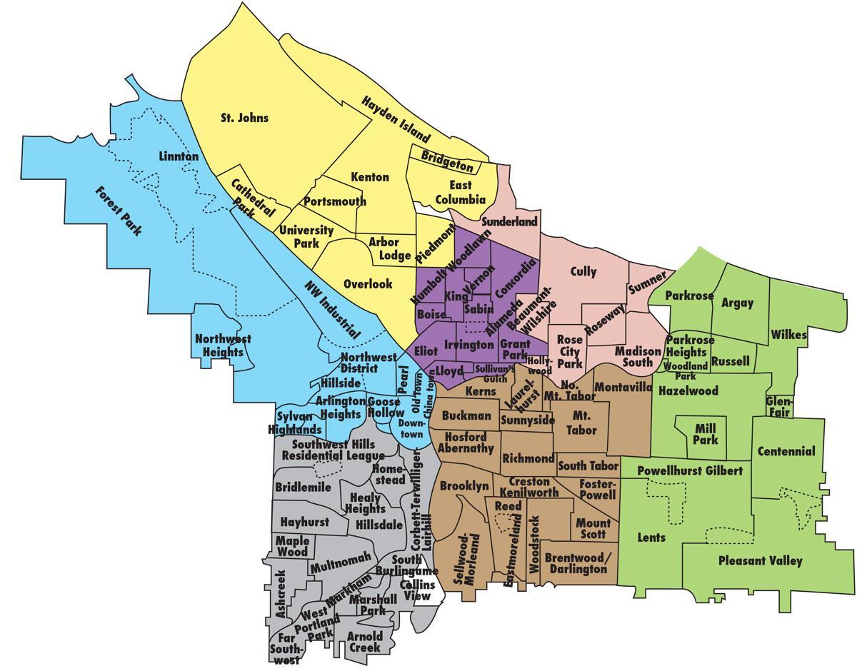 карта окрестностей Портленда