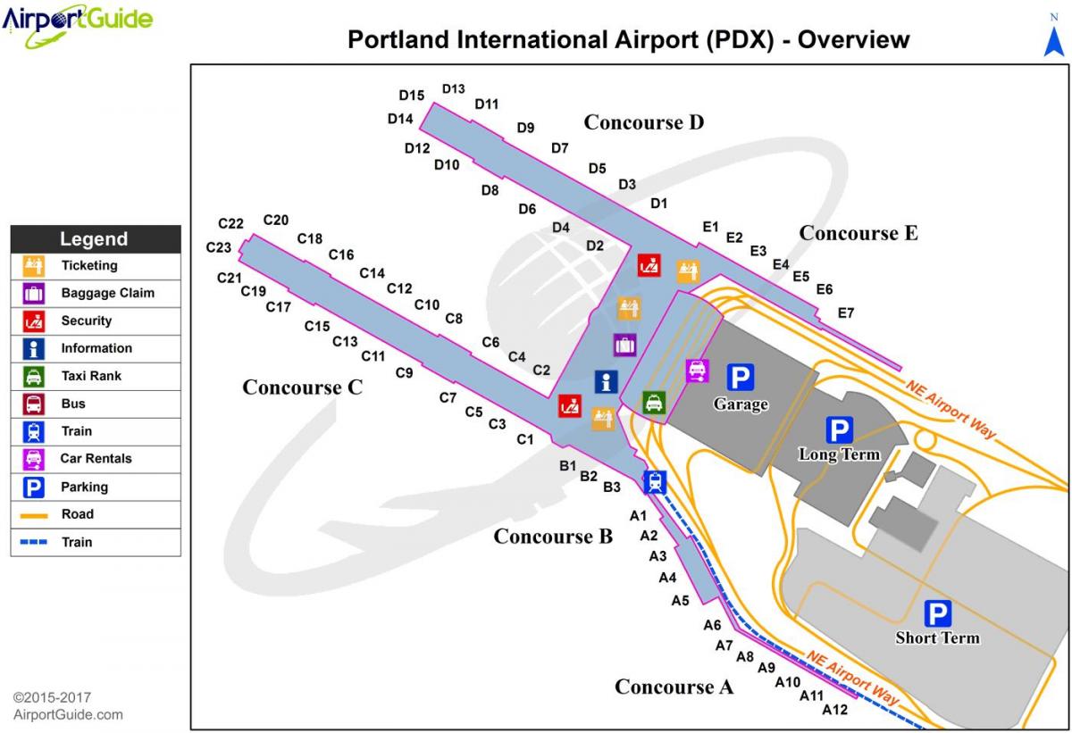 карту аэропорта Портланд