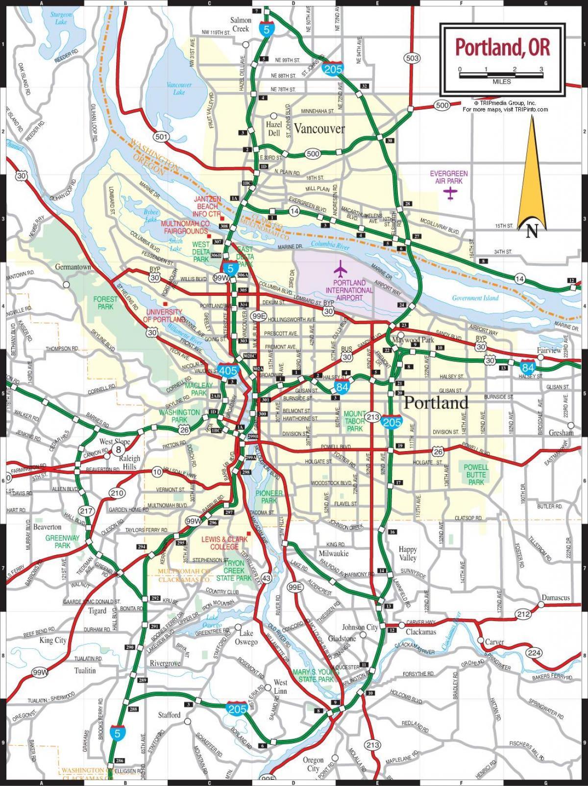 карта Портланд районе метро