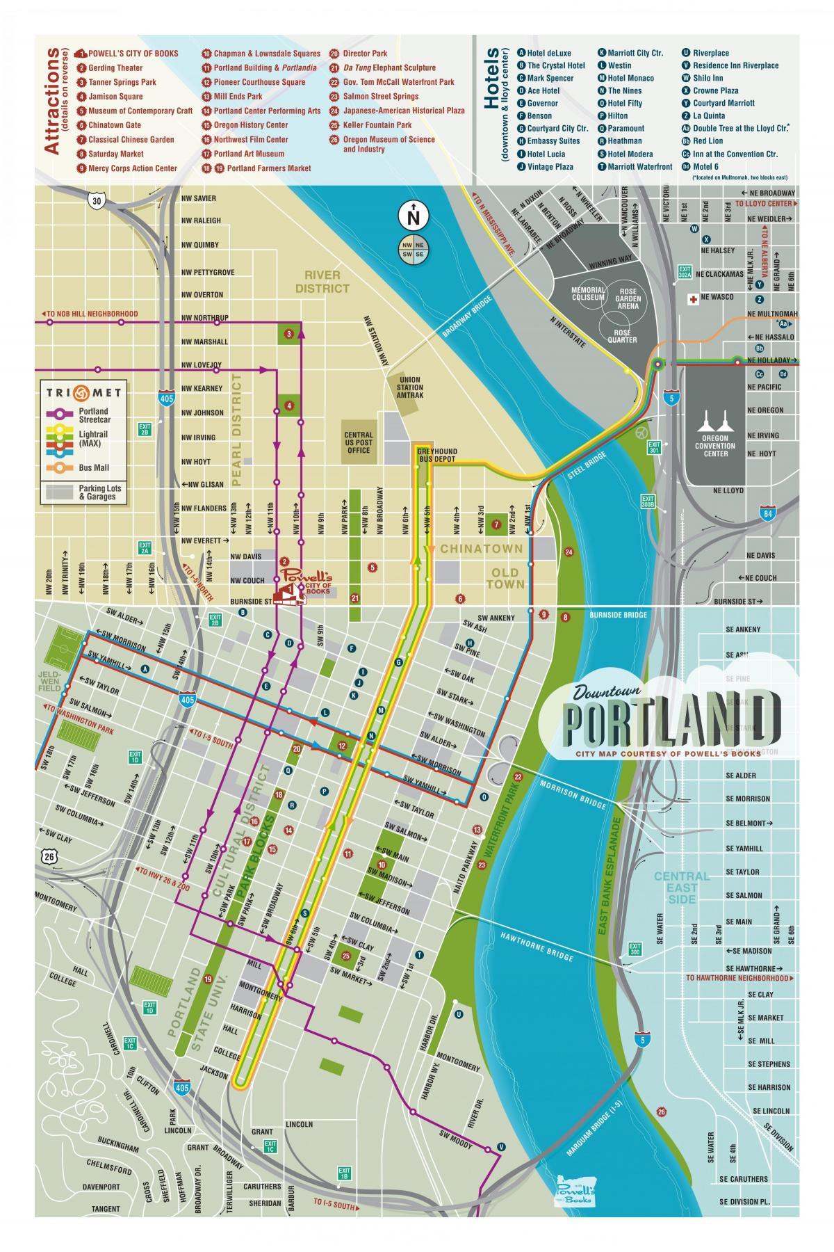 карта Портленда посетители