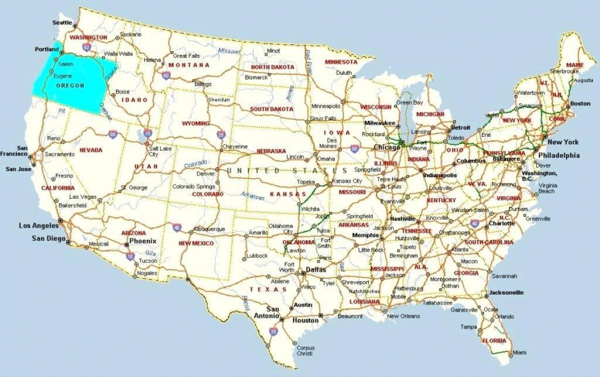 Портленд Орегон на карте США