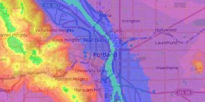 Высота карта Портленд Орегон